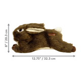 KONG Wild Low Stuff Rabbit Dog Toy – Soft plush with realistic floppy body, squeaker, and minimal stuffing, perfect for hunting and cuddling.