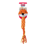 KONG Winder Fox – Durable Dog Toy with Rope Body, Squeaker & Floppy Tails for Tug & Fetch