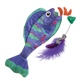 KONG Wrangler Angler Fish (Assorted Colours) - Plush Catnip Infused Toy for Cats