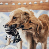 KONG Yarnimals Zebra – Floppy Plush Dog Toy with Squeaker for Cuddling & Gentle Play