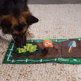 Nina Ottosson Activity Matz Garden Game Mat with treat-hiding pockets and adjustable difficulty for dogs.