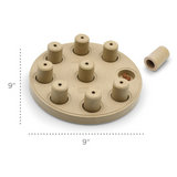 Nina Ottosson Dog Smart Composite Puzzle Toy – Level 1 beginner interactive toy with 9 treat compartments and scent-releasing pegs.