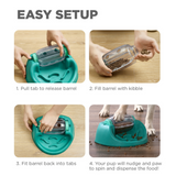 Nina Ottosson Dog Spin 'n' Eat Green Puzzle Feeder – Level 2 interactive feeder holding up to 2 cups of kibble or treats for dogs of all sizes.