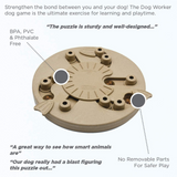 Nina Ottosson Dog Worker Composite Tan puzzle toy with flippers, blocks, and spinning centre for advanced dog enrichment.