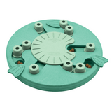 Nina Ottosson Dog Worker Green puzzle toy with flippers, blocks, and spinning centre for advanced dog enrichment.