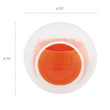 Nina Ottosson Dog Rumble Puzzle Orange – Two-in-one interactive dog ball puzzle with treat ball and maze ball for beginner-level play.