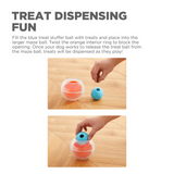 Nina Ottosson Dog Rumble Puzzle Orange – Two-in-one interactive dog ball puzzle with treat ball and maze ball for beginner-level play.