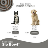 Outward Hound Fun Feeder Drop Grey Medium and Large Dimensions