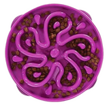 Outward Hound Fun Feeder Flower Purple with intricate ridges and grooves, designed to slow down eating and improve digestion.