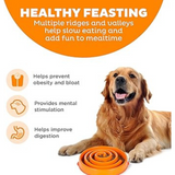 Outward Hound Fun Feeder Swirl Orange - Slow Feeder Bowl for Dogs