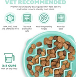 Outward Hound Fun Feeder Wave Mint with wave-like ridges to slow eating and improve digestion for small dogs.