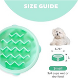 Outward Hound Fun Feeder Wave Mint with wave-like ridges to slow eating and improve digestion for small dogs.