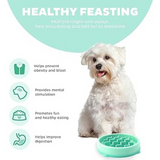 Outward Hound Fun Feeder Wave Mint with wave-like ridges to slow eating and improve digestion for small dogs.