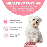 Outward Hound Fun Feeder Wave Pink - Slow Feeding Bowl for Dogs