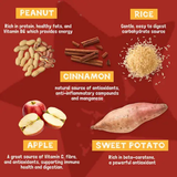 Pawtato Peanut, Apple Cinnamon Sticks - Low Fat, Hypoallergenic Dental Treats