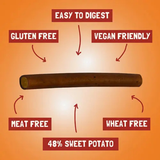 Pawtato Peanut, Apple Cinnamon Sticks - Low Fat, Hypoallergenic Dental Treats