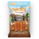 Pawtato Turmeric & Chicory Root Tubes – Vegan, hypoallergenic dog chews made with sweet potato, turmeric, and chicory root for joint and digestive health