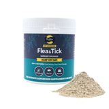 Proflax Keep Off Me Powder Natural Flea & Tick Support for Dogs with easy feed powder and vet-approved formulation.