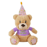 osewood Bonnie Birthday Bear – Soft plush squeaky dog toy, perfect for cuddles and playtime.