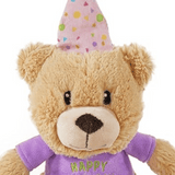 osewood Bonnie Birthday Bear – Soft plush squeaky dog toy, perfect for cuddles and playtime - Close Up