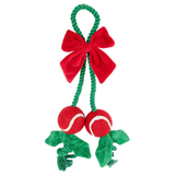 Rosewood Holly Jolly Rope Toy with Tennis Balls