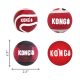 KONG Signature Balls 4 Pack Assorted