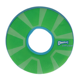 A Chuckit! Max Glow Zipflight Medium 21cm dog toy, featuring a green and blue color scheme with the brand name and logo visible.