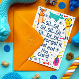 Scoff Paper Edible Card Sit, Sit, Sit! - Chicken Flavour Birthday Card