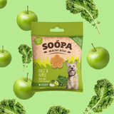 Soopa Healthy Bites Kale & Apple treats in eco-friendly recyclable packaging, ideal for healthy skin, coat, and immunity.