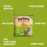 Soopa Healthy Bites Kale & Apple treats in eco-friendly recyclable packaging, ideal for healthy skin, coat, and immunity.