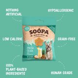 Soopa Healthy Bites Paw-Na Colada dog treats in eco-friendly packaging, made with coconut and pineapple