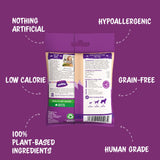 Soopa Healthy Bites Senior Banana & Pumpkin treats in recyclable eco-friendly packaging, ideal for older dogs with sensitive teeth.