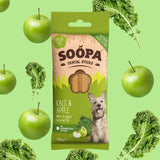 Soopa Superfood Dental Sticks Kale & Apple – natural grain-free dog dental treats with kale, apple, and kelp for healthy teeth and overall wellness.