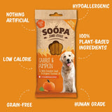Soopa Superfood Jumbo Sticks Carrot & Pumpkin – hypoallergenic grain-free jumbo dog chews for large breeds, made with natural superfoods.
