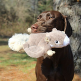 Tall Tails Flying Squirrel Plush Squeak Rope Dog Toy – Durable Fetch and Tug Toy for Dogs.