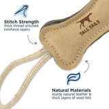 Tall Tails Natural Leather & Wool Bone Tug Toy for Dogs