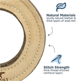 Tall Tails Natural Leather & Wool Ring Tug Toy for Dogs