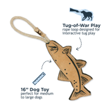 Tall Tails Natural Leather & Wool Trout Tug Toy for Dogs