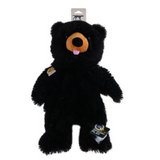 Tall Tails Plush Black Bear with Inner Rope Body - Durable, Stuffless, Squeaky Toy for Dogs