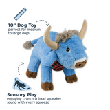 Tall Tails Plush Blue Ox - Crunch Toy for Dogs