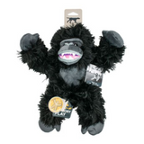 Tall Tails Plush Gorilla with Inner Rope Body - Durable, Squeaky Tug Toy for Dogs