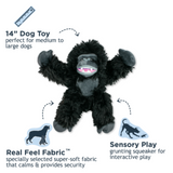Tall Tails Plush Gorilla with Inner Rope Body - Durable, Squeaky Tug Toy for Dogs