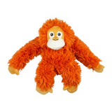 Tall Tails Plush Orangutan with Inner Rope Body - Durable, Squeaky Tug Toy for Dogs