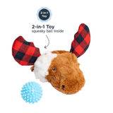 Tall Tails Red Antler Moose 2 in 1 Fetch Ball