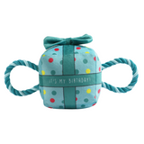 Ancol Its My Birthday Present Blue - Squeaky, Plush Birthday Toy for Dogs