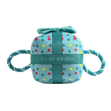 Ancol Its My Birthday Present Blue - Squeaky, Plush Birthday Toy for Dogs