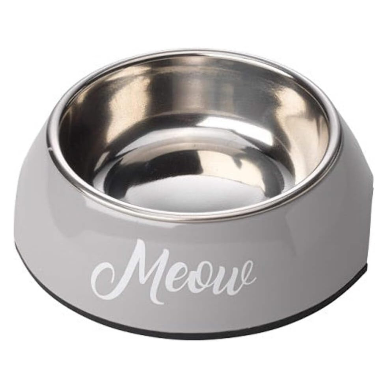 The House of Paws Grey Meow Cat Bowl