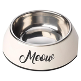 House of Paws Cream Meow Cat Bowl