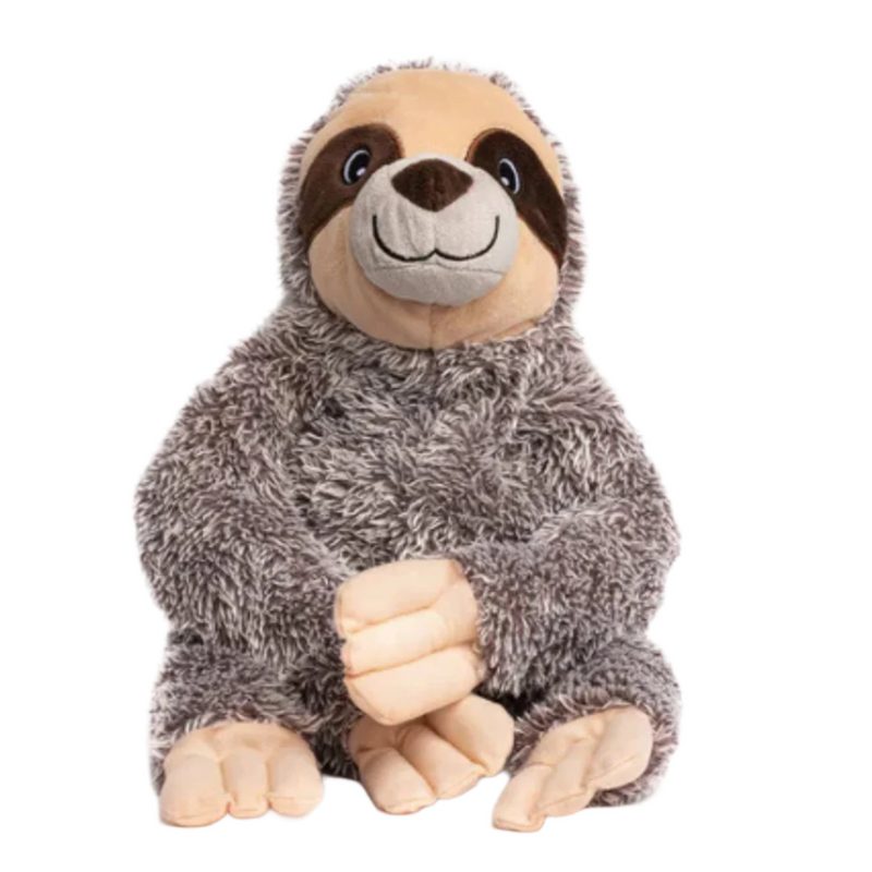 Fabdog Fluffy Sloth - Squeaky Plush Dog Toy