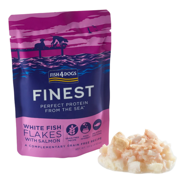 Fish4Dogs Finest White Fish Flakes With Salmon